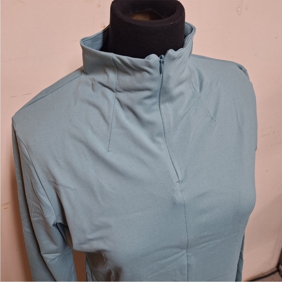 NEW! Shadow Sport Fitted Mock-Neck Zip Front Athletic Jacket, Lt Blue. XL and 1X - Picture 6 of 14